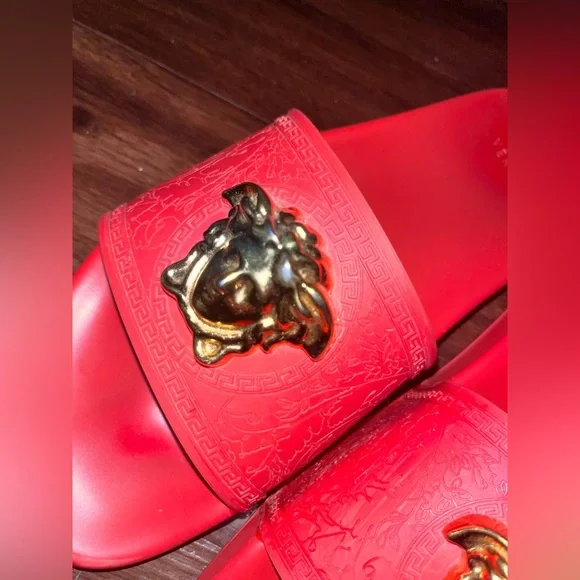 Red Versace Slides - Picture 2 of 5